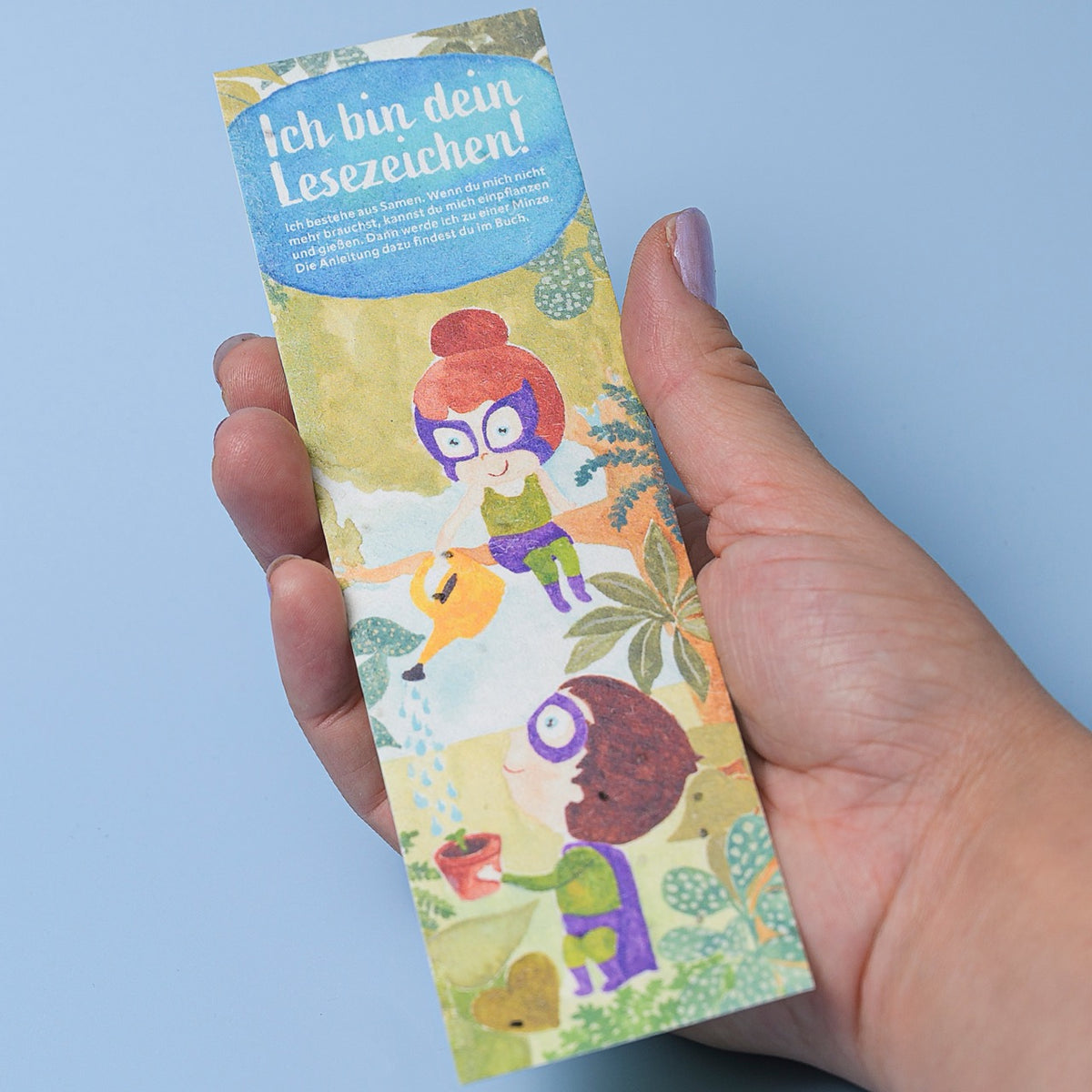 Lesezeichen aus Minzsamen